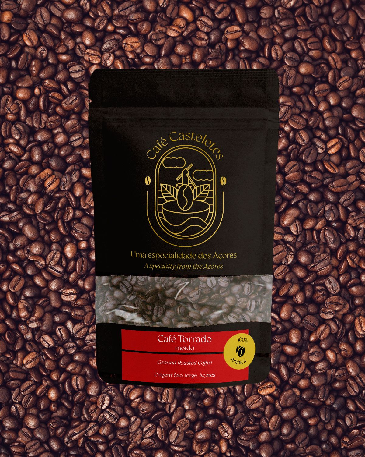 Embalagem do Café Casteletes Torrado Moído, design por Insurgente